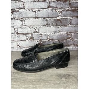 Antonio Brotini Per Bollicelli Black Leather Italy Ostrich Dress Shoes Men 9.5US